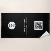 QR-Code-Business-Logo Modern Minimalistisch Strandtuch (Vorderseite)
