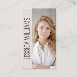 QR Code Business Logo Modern Professional Beige Visitenkarte