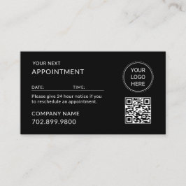 QR Code Business Logo Modern Professional Black Terminkarte