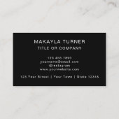 QR Code Business Logo Modern Professional Black Visitenkarte (Rückseite)