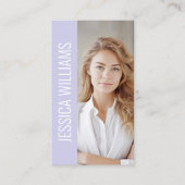 QR Code Business Logo Modern Professional Lavender Visitenkarte (Vorderseite)