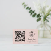 QR Code Business Logo Modern Professional Pink Visitenkarte (Stehend Vorderseite)