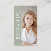 QR Code Business Logo Modern Professional Sage Visitenkarte (Vorderseite)