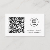 QR Code Business Logo Modern Professional Visitenkarte (Vorderseite)