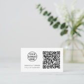 QR Code Business Logo Modern Professional Visitenkarte (Stehend Vorderseite)