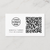 QR Code Business Logo Modern Professional Visitenkarte (Vorderseite)