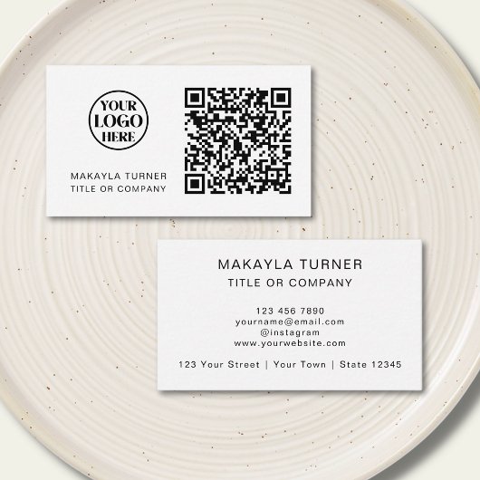 QR Code Business Logo Modern Professional Visitenkarte