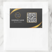 QR Code Business-Logo Modern Rechteckiger Aufkleber (Tasche)