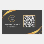QR Code Business-Logo Modern Rechteckiger Aufkleber (Vorderseite)