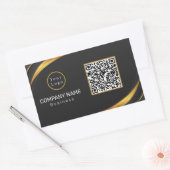 QR Code Business-Logo Modern Rechteckiger Aufkleber (Umschlag)