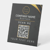 QR Code Business-Logo Modern Sockelschild (Vorderseite)