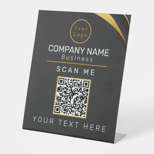 QR Code Business-Logo Modern Sockelschild (Vorderseite)