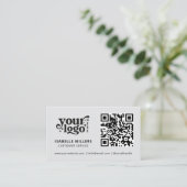 QR Code Business-Logo Modernes Beruflich-Grau Visitenkarte (Stehend Vorderseite)