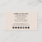 QR Code Business-Logo Modernes Berufliches Beige Visitenkarte (Rückseite)