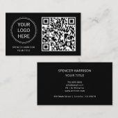 QR-Code-Business-Logo | Modernes Berufliches Schwa Visitenkarte (Vorne/Hinten)