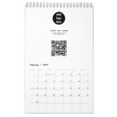 QR Code Business-Logo Modernes Minimalistisches Co Kalender (Feb 2027)