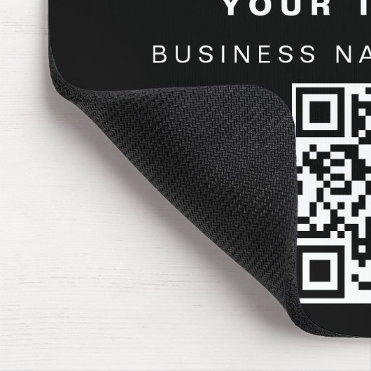 QR Code Business-Logo Modernes Minimalistisches Co Mousepad (Ecke)