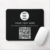 QR Code Business-Logo Modernes Minimalistisches Co Mousepad (Mit Mouse)