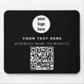 QR Code Business-Logo Modernes Minimalistisches Co Mousepad (Vorne)