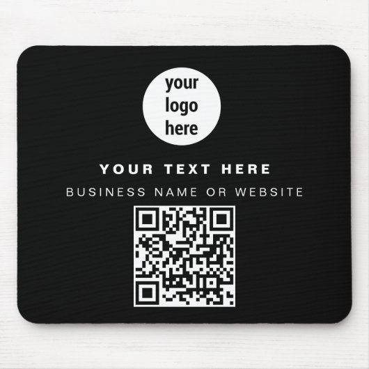 QR Code Business-Logo Modernes Minimalistisches Co Mousepad (Vorne)