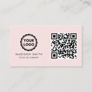 QR-Code-Business-Logo Modernes Rosa Visitenkarte