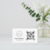 QR-Code-Business-Logo | Modernes, rosafarbenes Ges Visitenkarte (Stehend Vorderseite)
