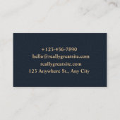 QR-Code-Business-Logo | Navy Modern Beruflich Telefonnummerkarte (Rückseite)