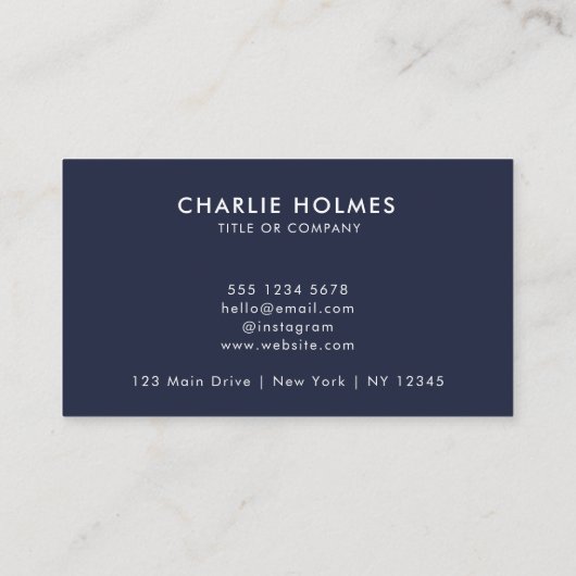 QR-Code-Business-Logo | Navy Modern Beruflich Visitenkarte (Rückseite)