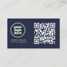 QR-Code-Business-Logo | Navy Modern Beruflich Visitenkarte