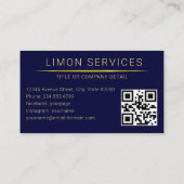 QR-Code-Business-Logo | Navy Modern Beruflich Visitenkarte (Rückseite)