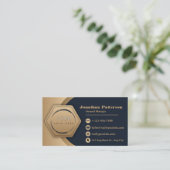 QR-Code-Business-Logo | Navy Modern Beruflich Visitenkarte (Stehend Vorderseite)