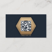 QR-Code-Business-Logo | Navy Modern Beruflich Visitenkarte (Rückseite)