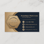 QR-Code-Business-Logo | Navy Modern Beruflich Visitenkarte (Vorderseite)