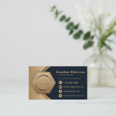 QR-Code-Business-Logo | Navy Modern Beruflich Visitenkarte (Stehend Vorderseite)