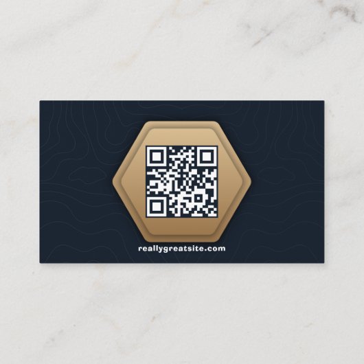 QR-Code-Business-Logo | Navy Modern Beruflich Visitenkarte (Rückseite)