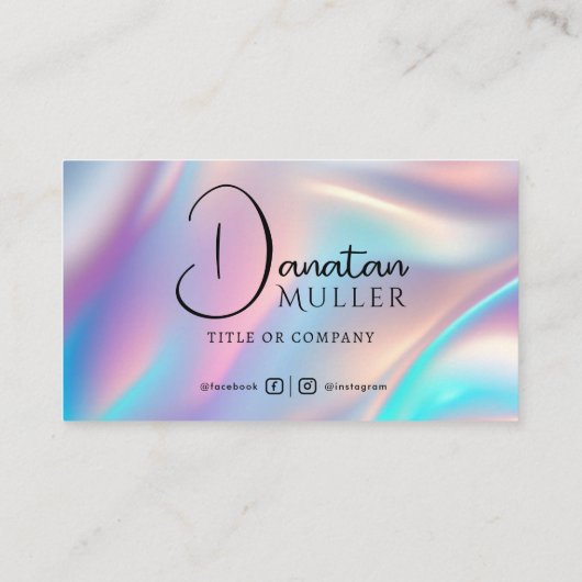 QR Code Business Logo Opal Stein Visitenkarte (Rückseite)