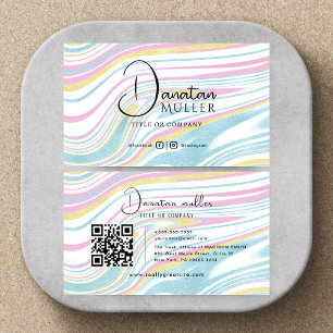 QR Code Business Logo Opal Stein Visitenkarte