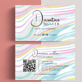 QR Code Business Logo Opal Stein Visitenkarte