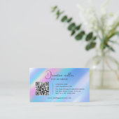 QR Code Business Logo Opal Stein Visitenkarte (Stehend Vorderseite)