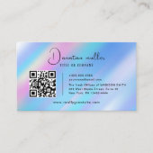 QR Code Business Logo Opal Stein Visitenkarte (Vorderseite)