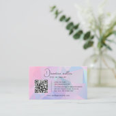 QR Code Business Logo Opal Stein Visitenkarte (Stehend Vorderseite)