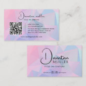 QR Code Business Logo Opal Stein Visitenkarte (Vorne/Hinten)