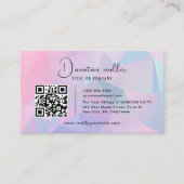 QR Code Business Logo Opal Stein Visitenkarte (Vorderseite)
