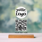 QR-Code Business-Logo-Prüfung Acrylschild (Neutral)