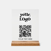 QR-Code Business-Logo-Prüfung Acrylschild (Vorderseite)