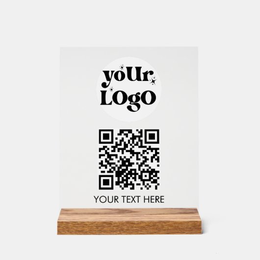 QR-Code Business-Logo-Prüfung Acrylschild (Vorderseite)