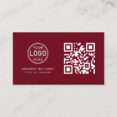 QR-Code-Business-Logo | Red Modern Beruflich Visitenkarte (Vorderseite)