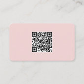 QR Code Business-Logo Rosa Minimale Visitenkarte (Vorderseite)
