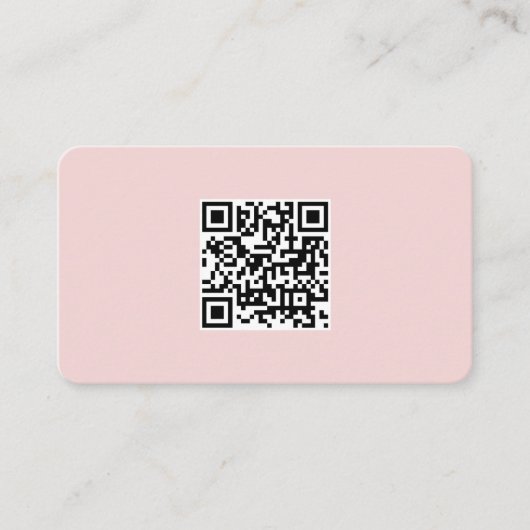 QR Code Business-Logo Rosa Minimale Visitenkarte (Vorderseite)