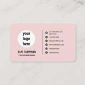 QR Code Business-Logo Rosa Minimale Visitenkarte (Rückseite)